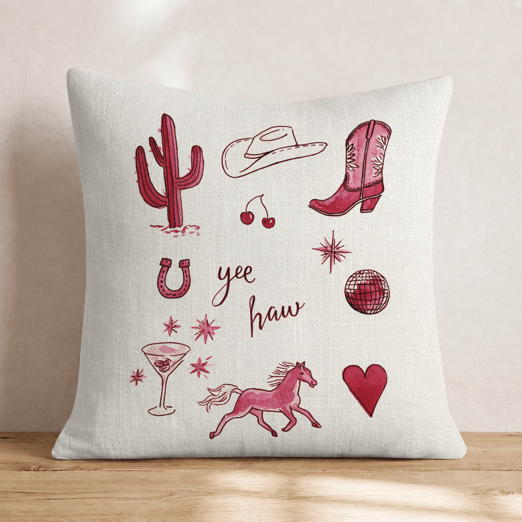 YeeHaw Icons Throw Pillow - Hillcroft Home