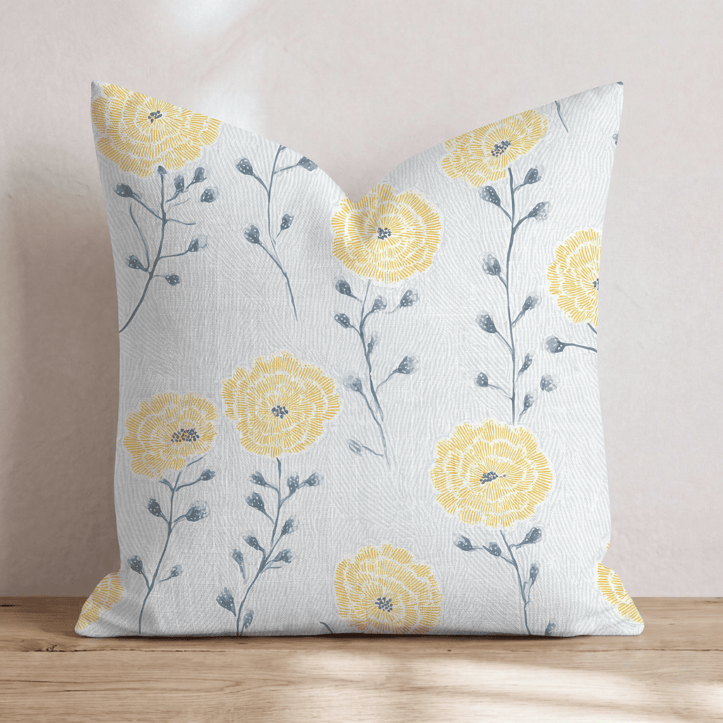 Yellow Sprouts Throw Pillow - Hillcroft Home