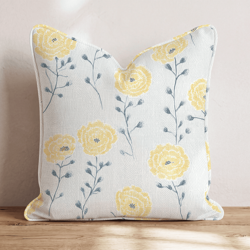 Yellow Sprouts Throw Pillow - Hillcroft Home