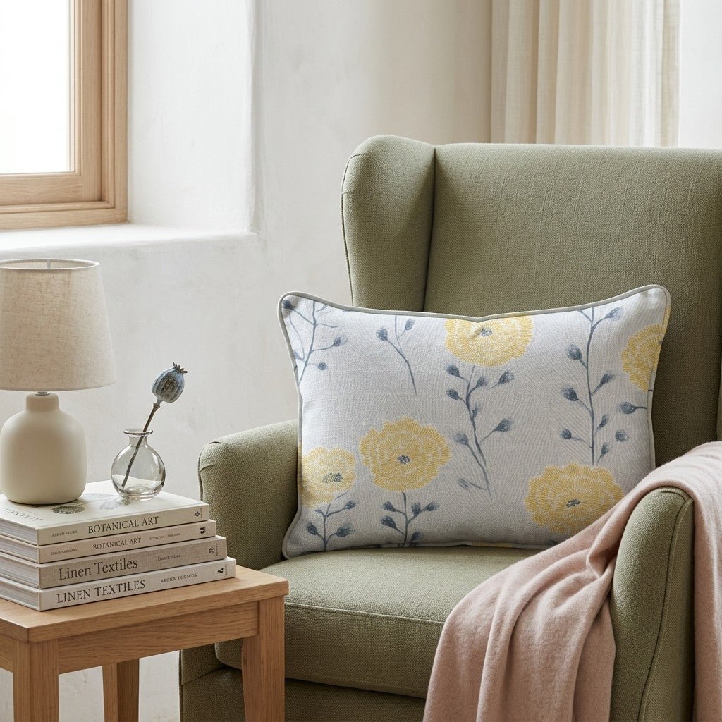 Yellow Sprouts Throw Pillow - Hillcroft Home