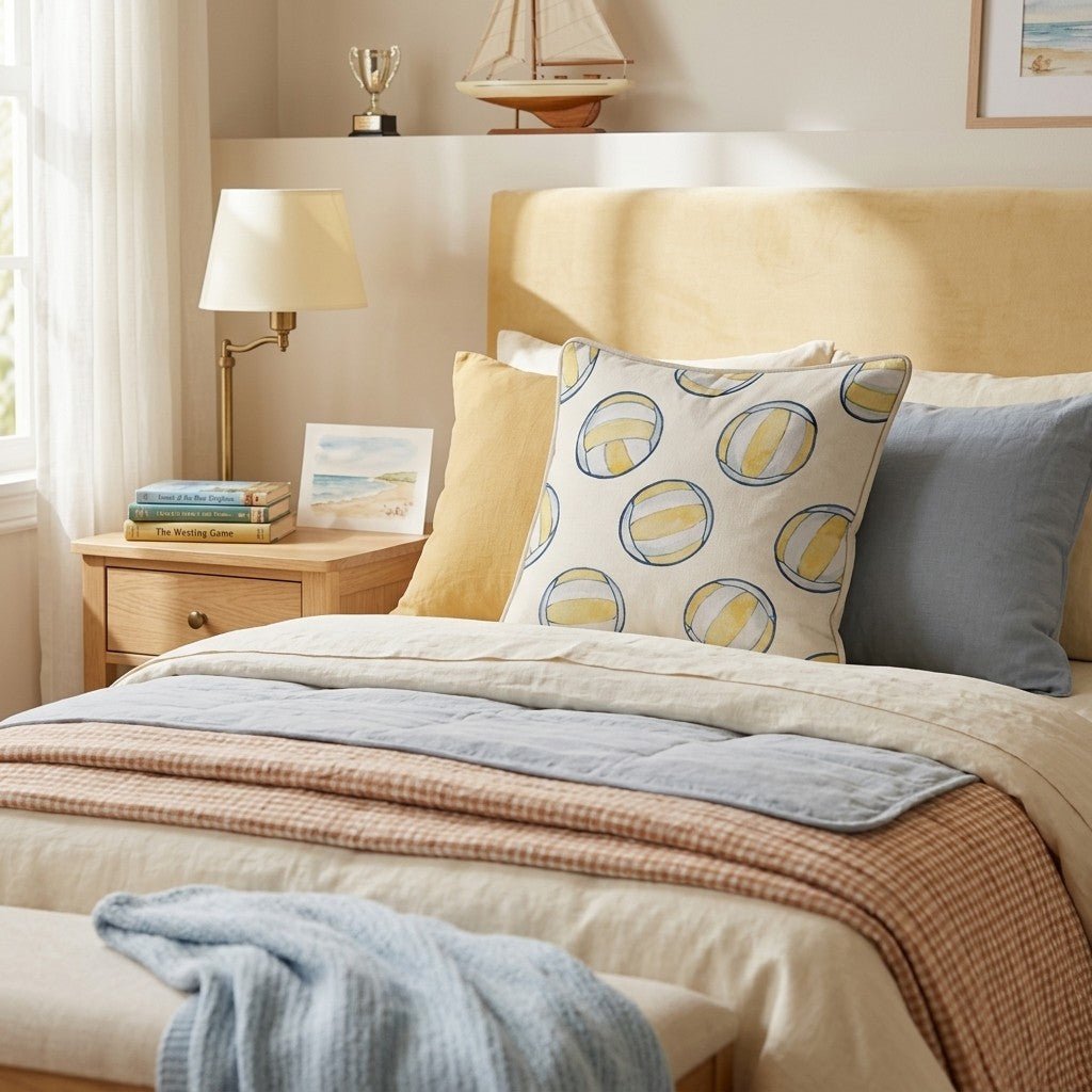 Yellow Volleyballs Throw Pillow - Hillcroft Home