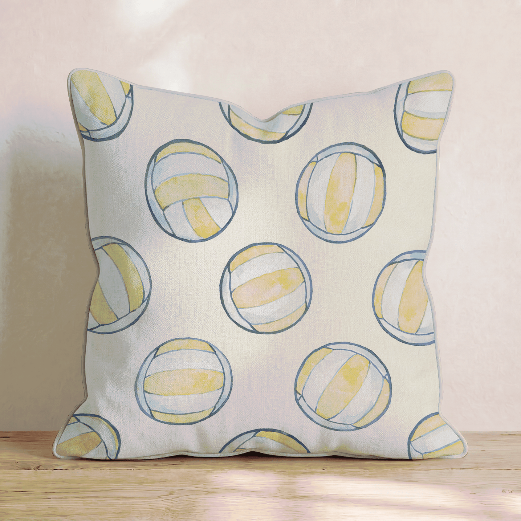 Yellow Volleyballs Throw Pillow - Hillcroft Home
