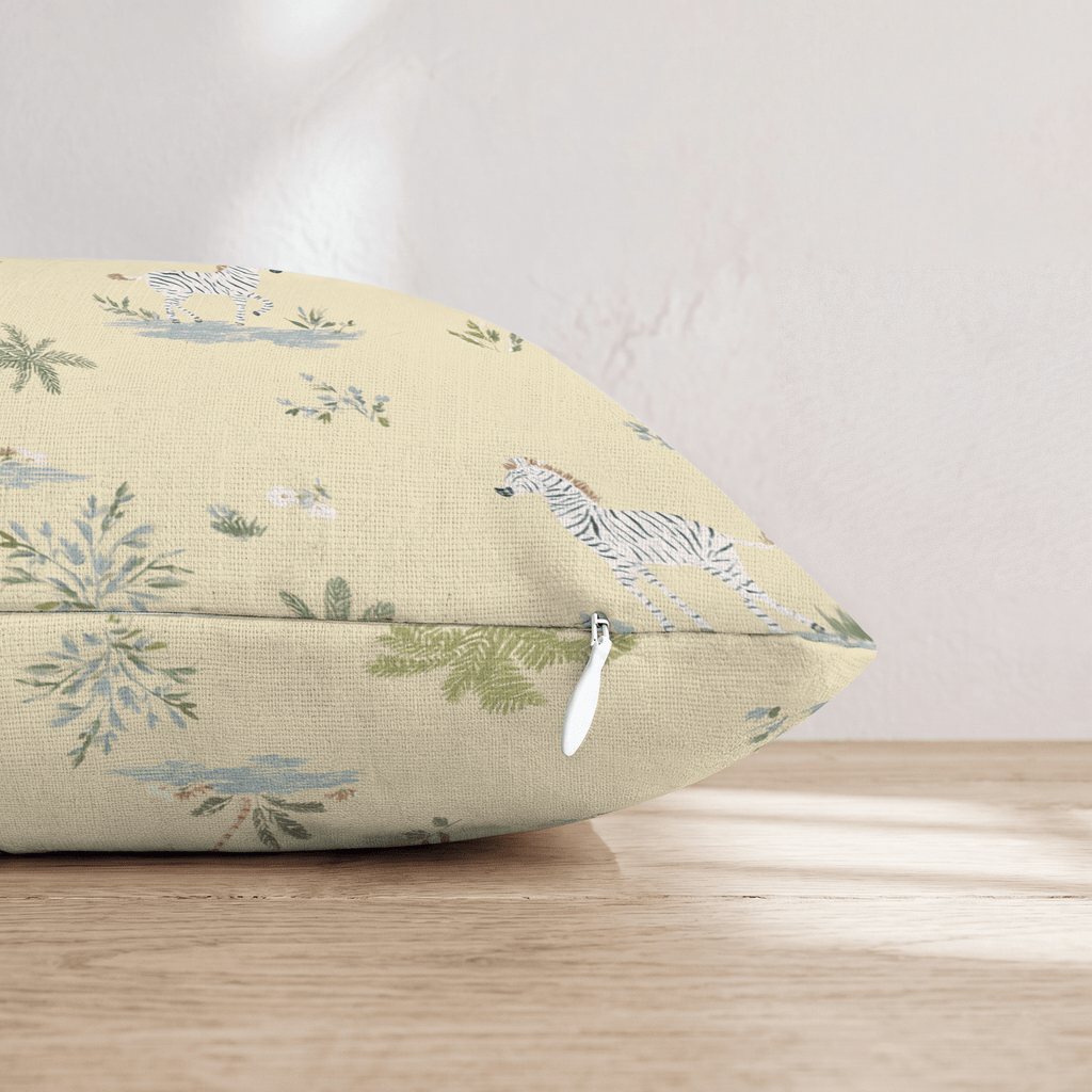Yellow Zebras Throw Pillow - Hillcroft Home