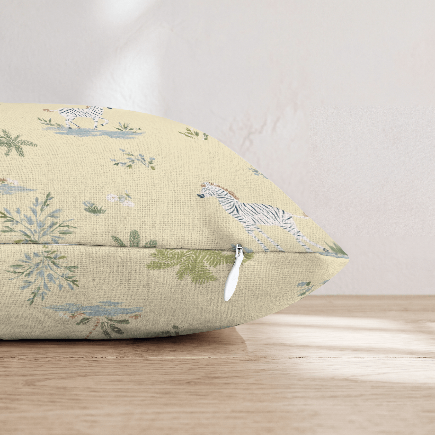 Yellow Zebras Throw Pillow - Hillcroft Home