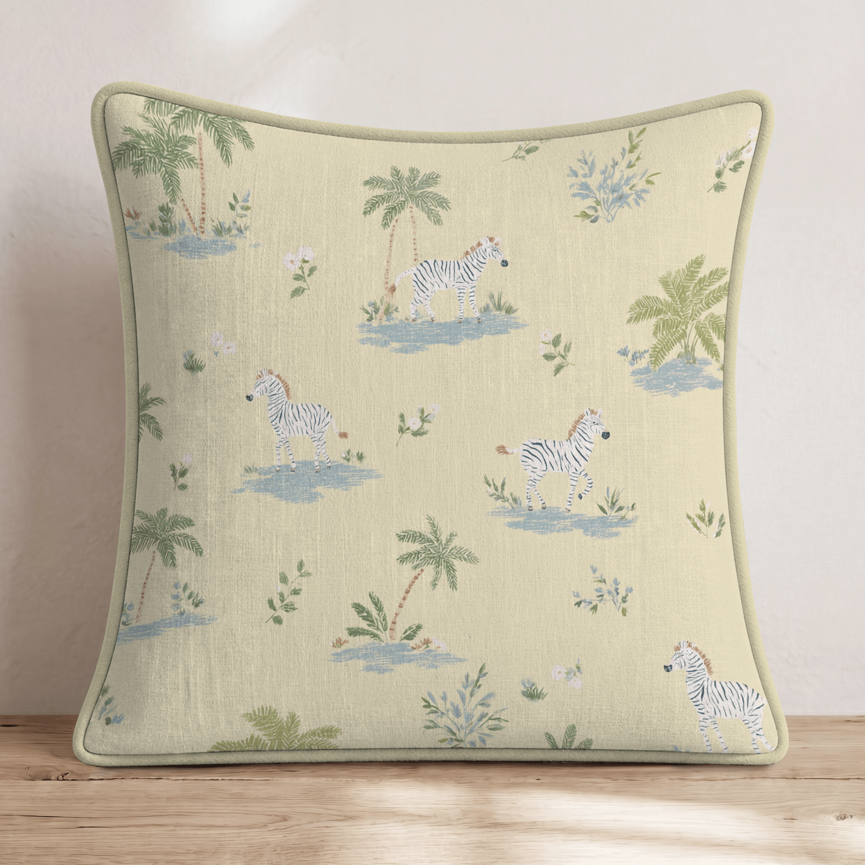 Yellow Zebras Throw Pillow - Hillcroft Home