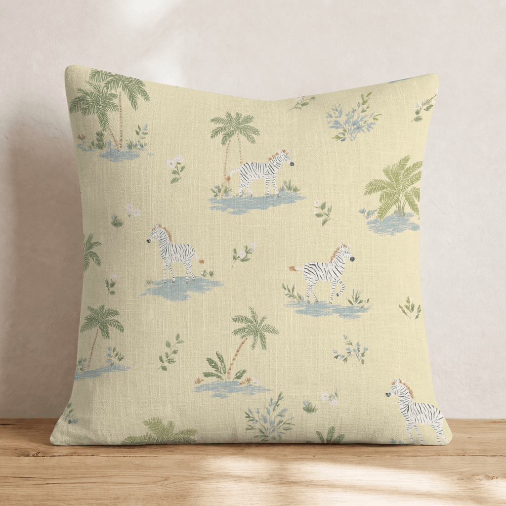 Yellow Zebras Throw Pillow - Hillcroft Home