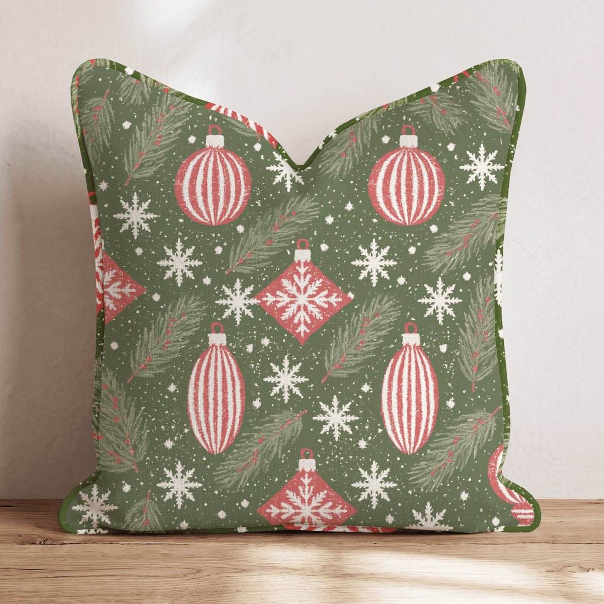 Yesteryear Ornaments Throw Pillow throw pillow - Hillcroft Home