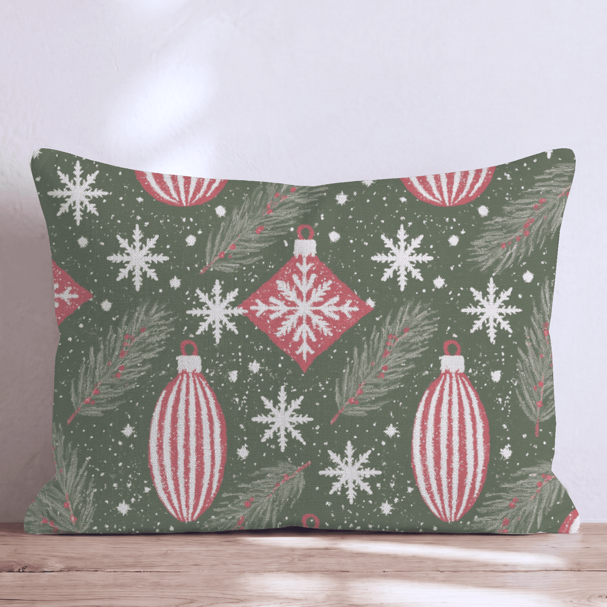 Yesteryear Ornaments Throw Pillow throw pillow - Hillcroft Home