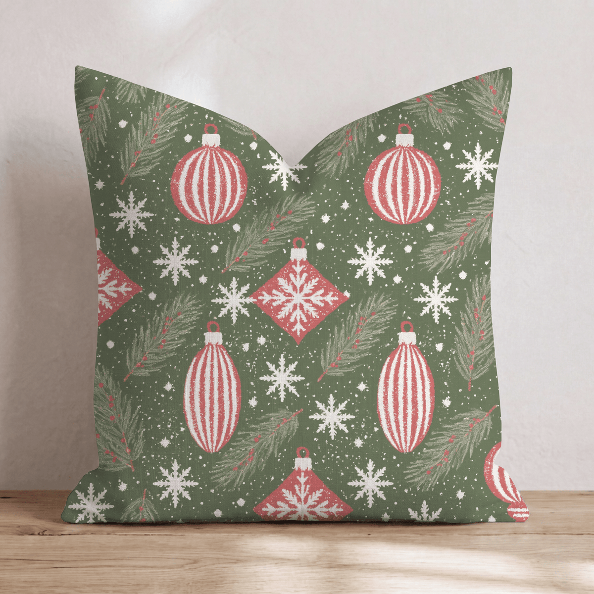 Yesteryear Ornaments Throw Pillow throw pillow - Hillcroft Home