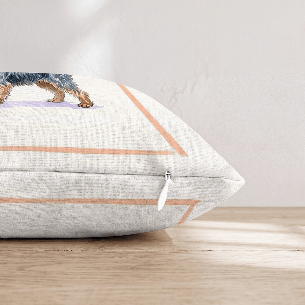 Yorkie Coffee Throw Pillow - Hillcroft Home