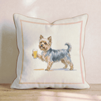 Yorkie Lager Throw Pillow - Hillcroft Home