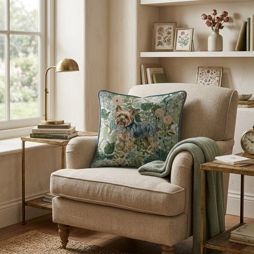 Yorkie Power Throw Pillow - Hillcroft Home