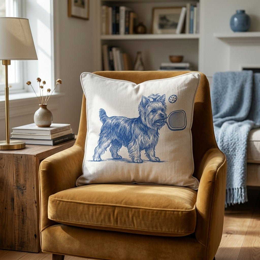 Yorkshire Terrier Pickleball Throw Pillow - Hillcroft Home