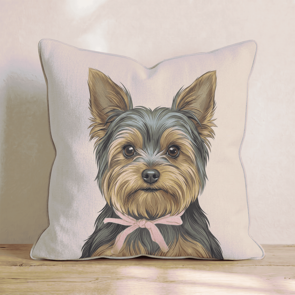 Yorkshire Terrier Portrait Throw Pillow - Hillcroft Home