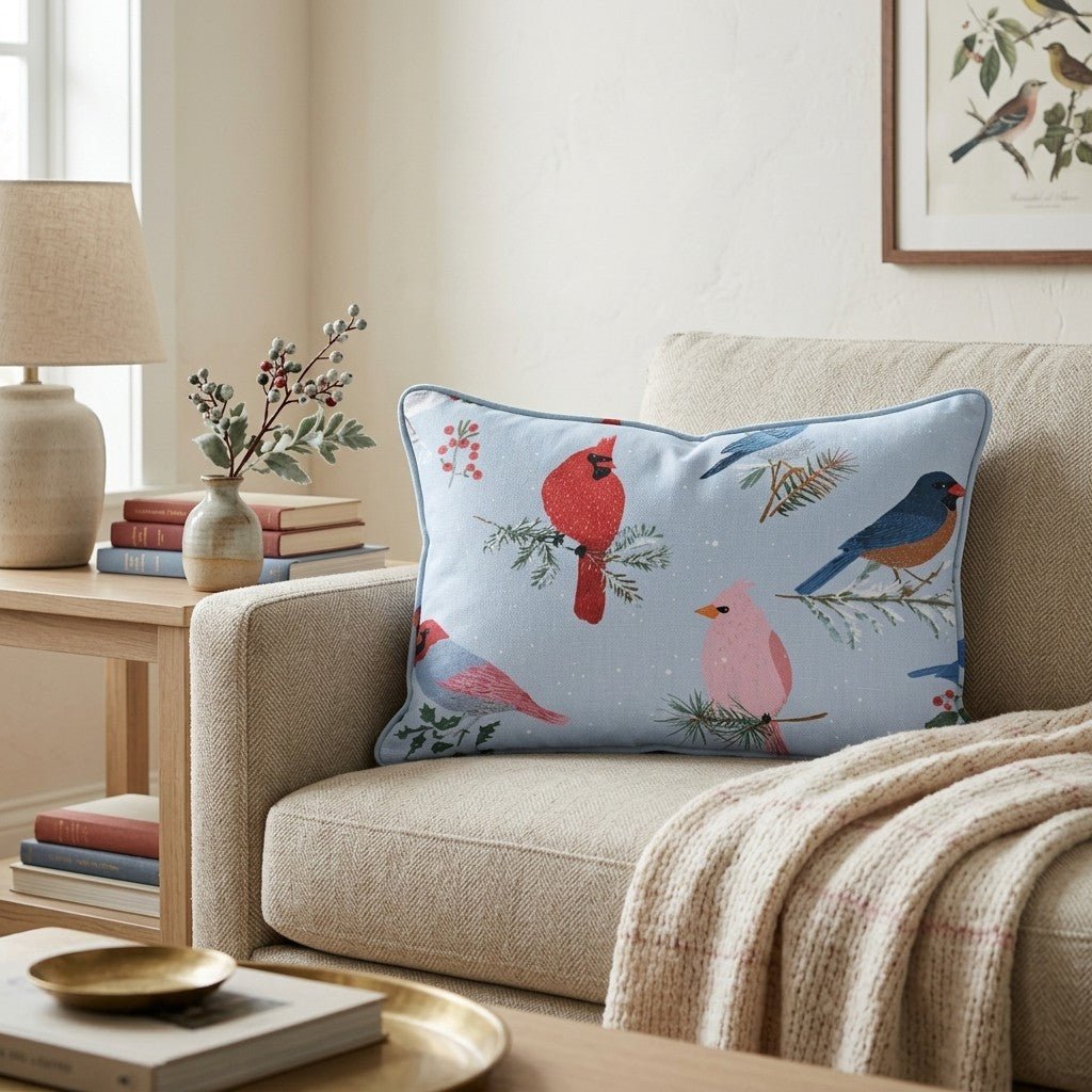 Yuletide Feathers Throw Pillow - Hillcroft Home