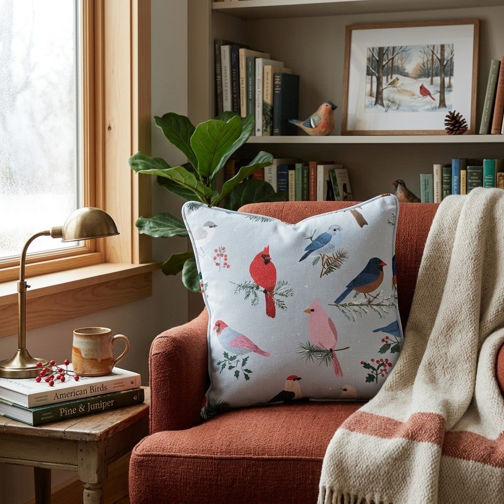 Yuletide Feathers Throw Pillow - Hillcroft Home