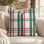 Yuletide Tartan Peacock Throw Pillow throw pillow - Hillcroft Home