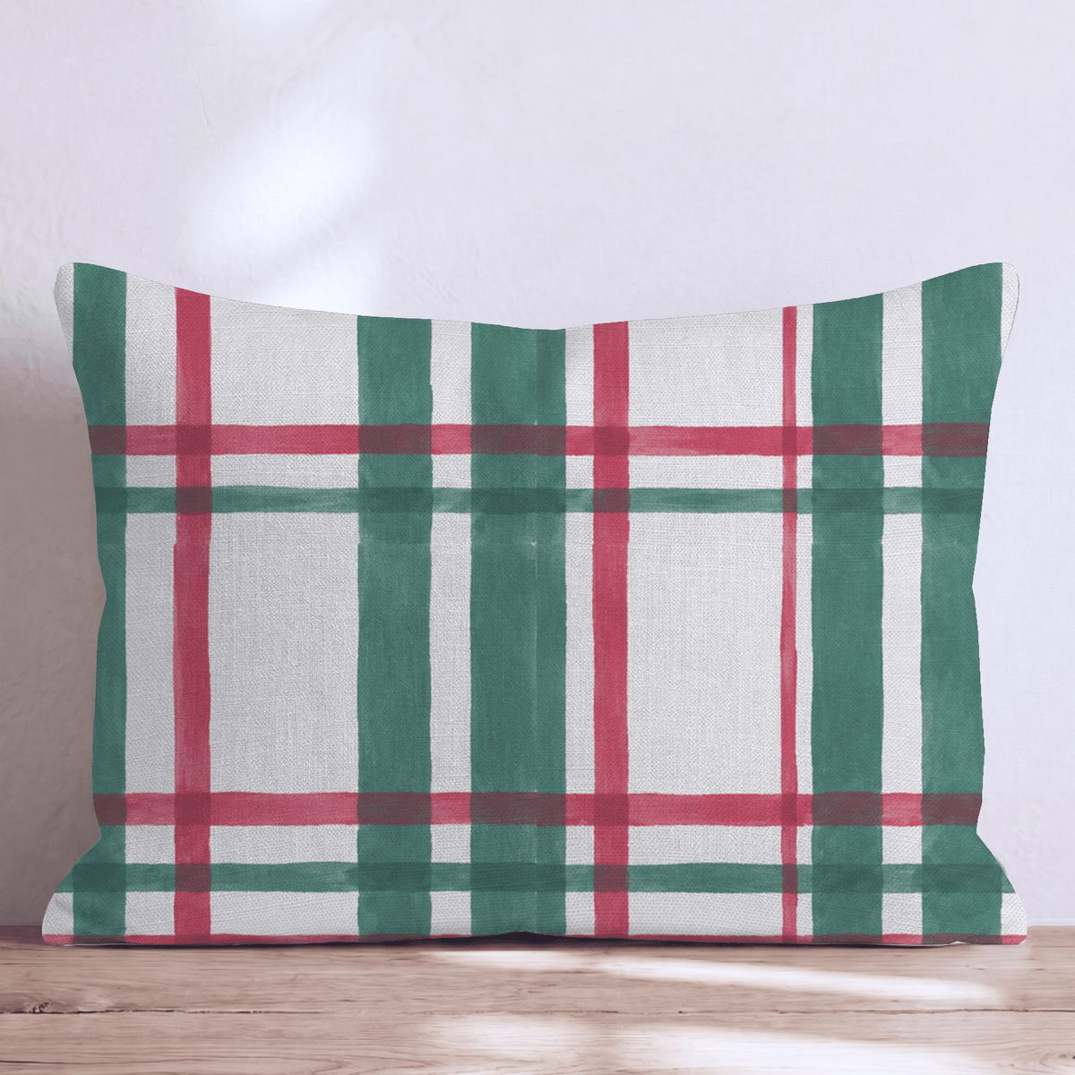 Yuletide Tartan Peacock Throw Pillow throw pillow - Hillcroft Home