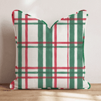 Yuletide Tartan Peacock Throw Pillow throw pillow - Hillcroft Home