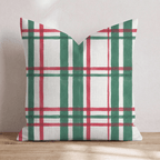 Yuletide Tartan Peacock Throw Pillow throw pillow - Hillcroft Home