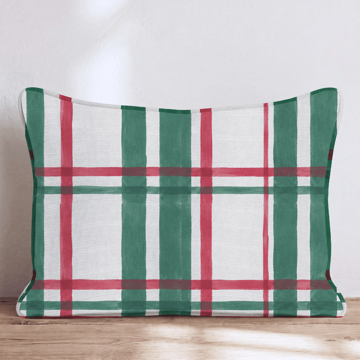 Yuletide Tartan Peacock Throw Pillow throw pillow - Hillcroft Home