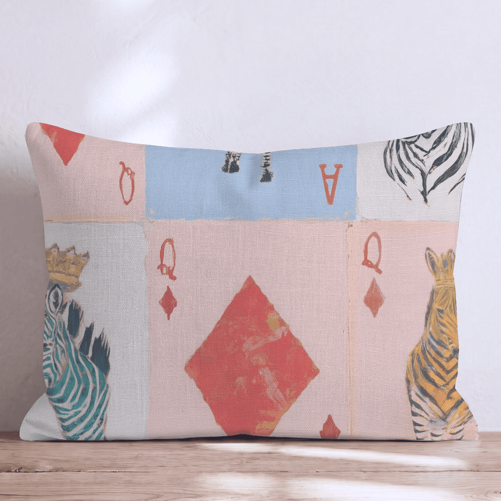 Zebra Playing Cards Throw Pillow - Hillcroft Home