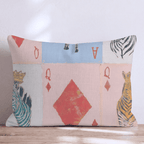 Zebra Playing Cards Throw Pillow - Hillcroft Home