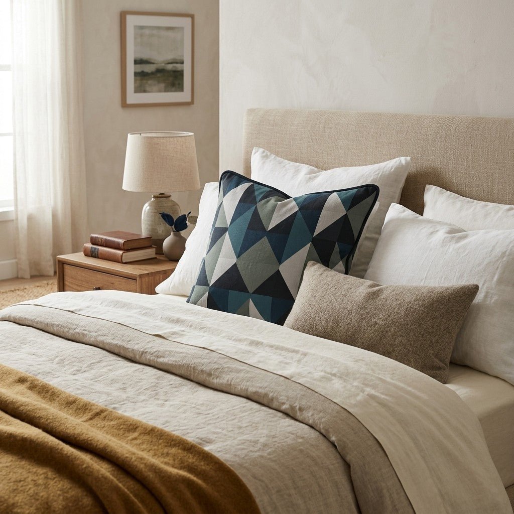 Zenith Grid Throw Pillow - Hillcroft Home