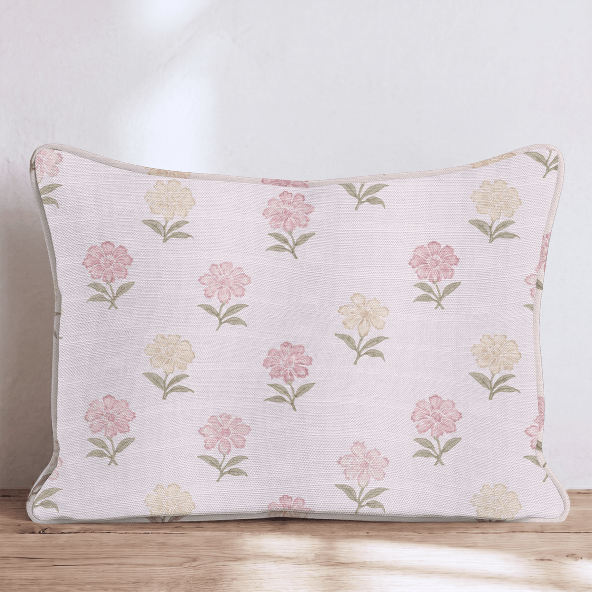 Zinnia Blush Throw Pillow throw pillow - Hillcroft Home