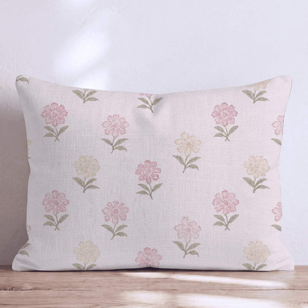 Zinnia Blush Throw Pillow throw pillow - Hillcroft Home